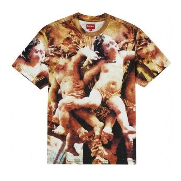 New SUPREME PUTTI Cherubs AOP Tee Shirt Top Mens Sz M SS19 Deadstock Angels - Picture 1 of 4